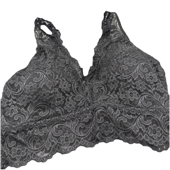 smart & sexy Other - Smart & Sexy Signature Lace Bralette Charcoal Gray/silver Lace XL Lingerie